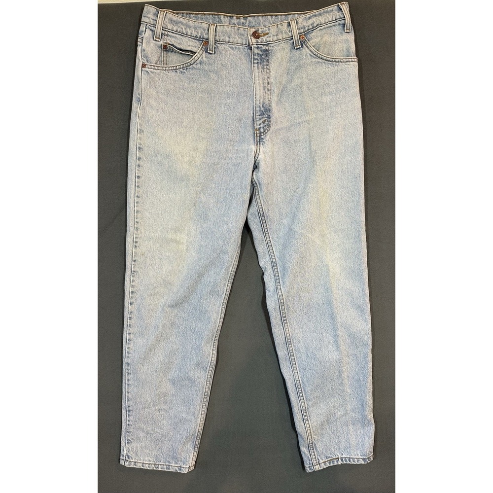 Vintage Levi's Jeans 550 Orange Tab Men Light Wash Denim Size 36x32 - Fits 35x30
